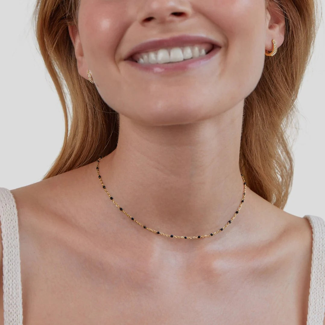 Noa - Black Bead Necklace