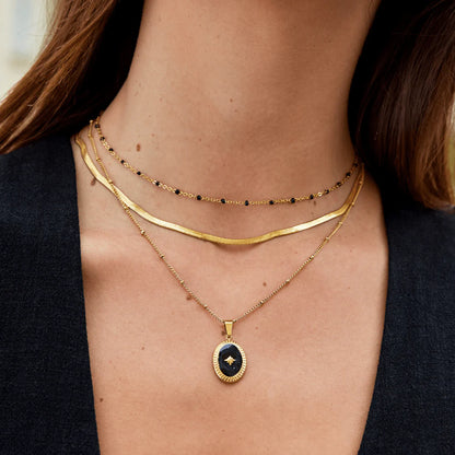 Noa - Black Bead Necklace