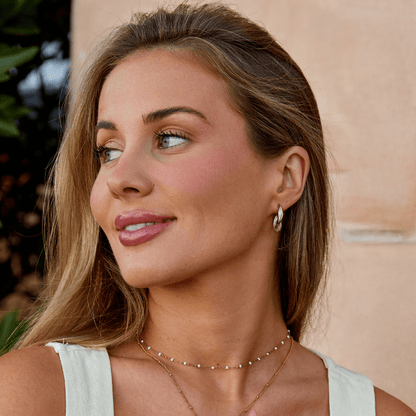 Zoe - Pearl Twist Hoop Earrings