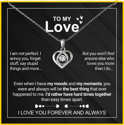 To My Wife - Forever & Always Heart Necklace