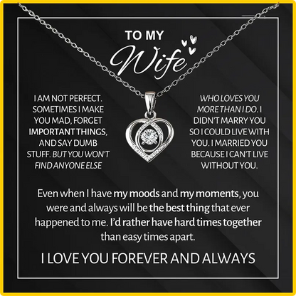 To My Wife - Forever & Always Heart Necklace