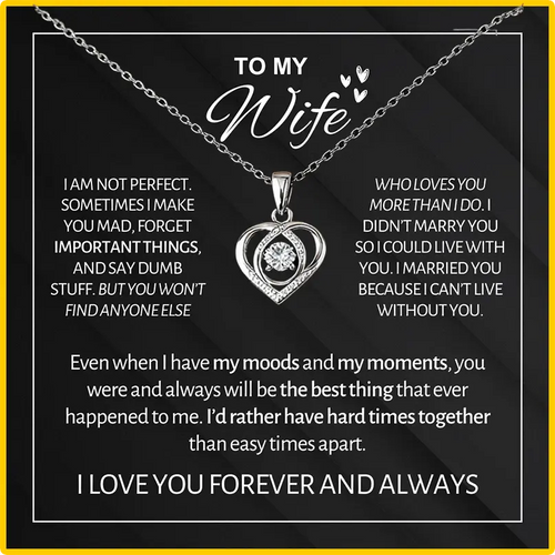 To My Wife - Forever & Always Heart Necklace