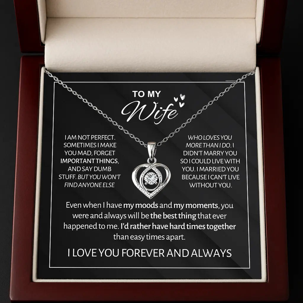 To My Wife - Forever & Always Heart Necklace