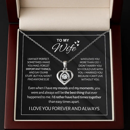 To My Wife - Forever & Always Heart Necklace