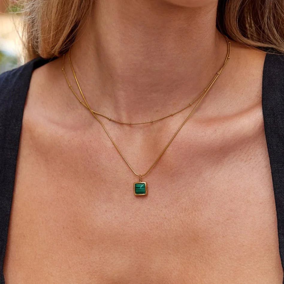 Haley - Bead Gold Chain Necklace