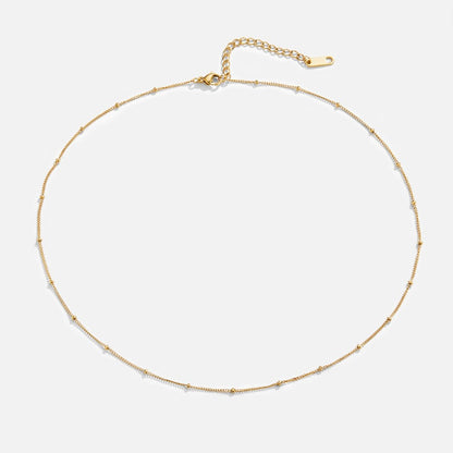 Haley - Bead Gold Chain Necklace