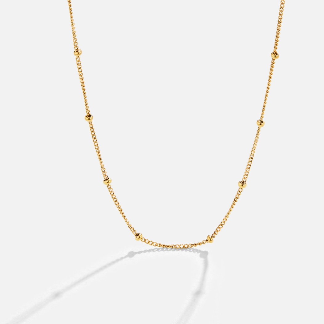 Haley - Bead Gold Chain Necklace