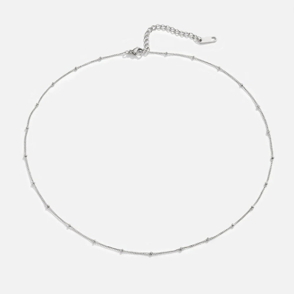 Haley - Bead Silver Chain Necklace