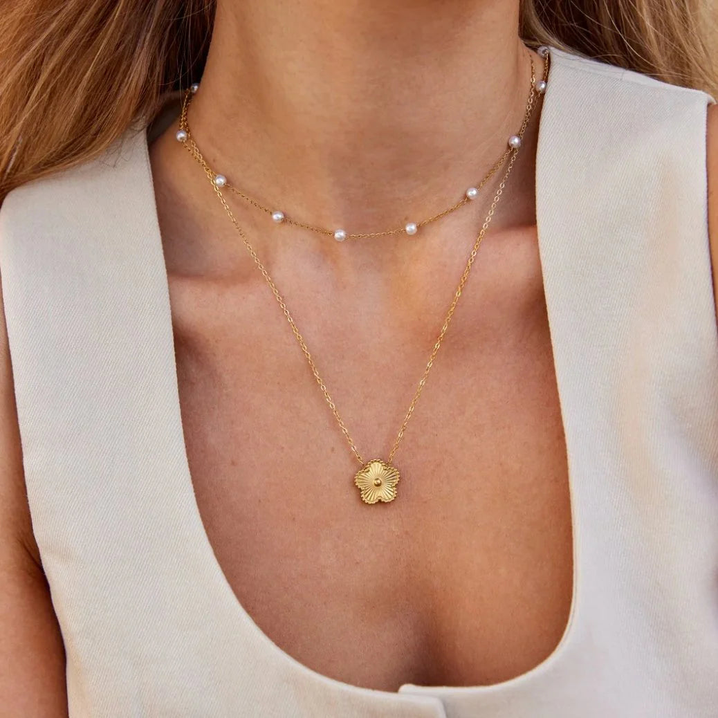 Briana - Pearl 18K Gold Necklace