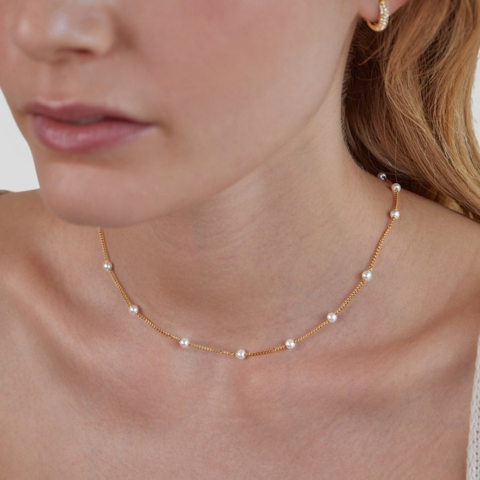 Briana - Pearl 18K Gold Necklace