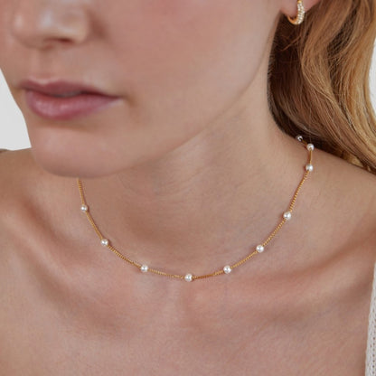 Briana - Pearl 18K Gold Necklace