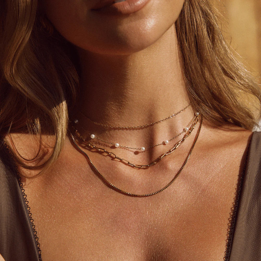 Briana - Pearl 18K Gold Necklace