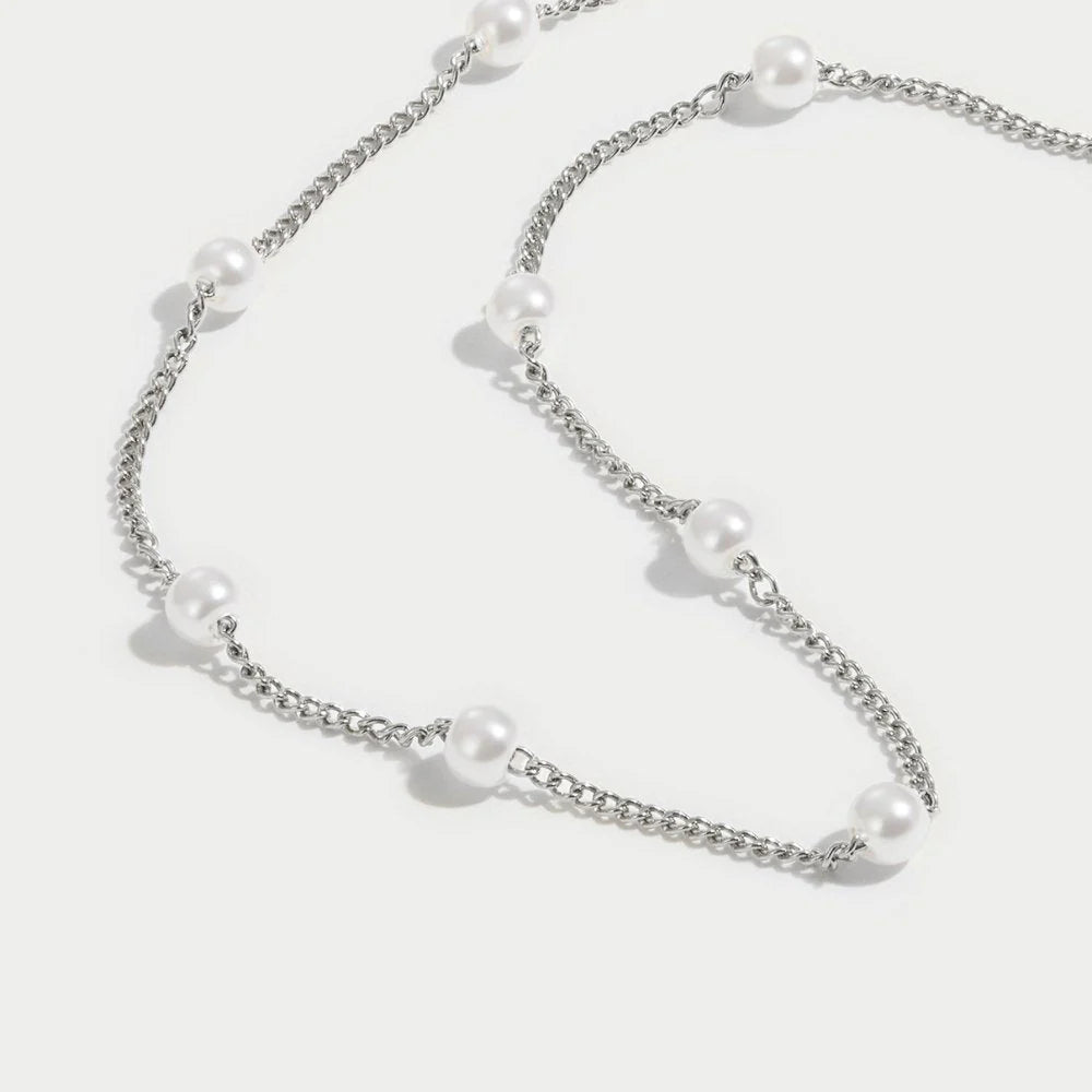 Briana - Pearl 18K Silver Necklace