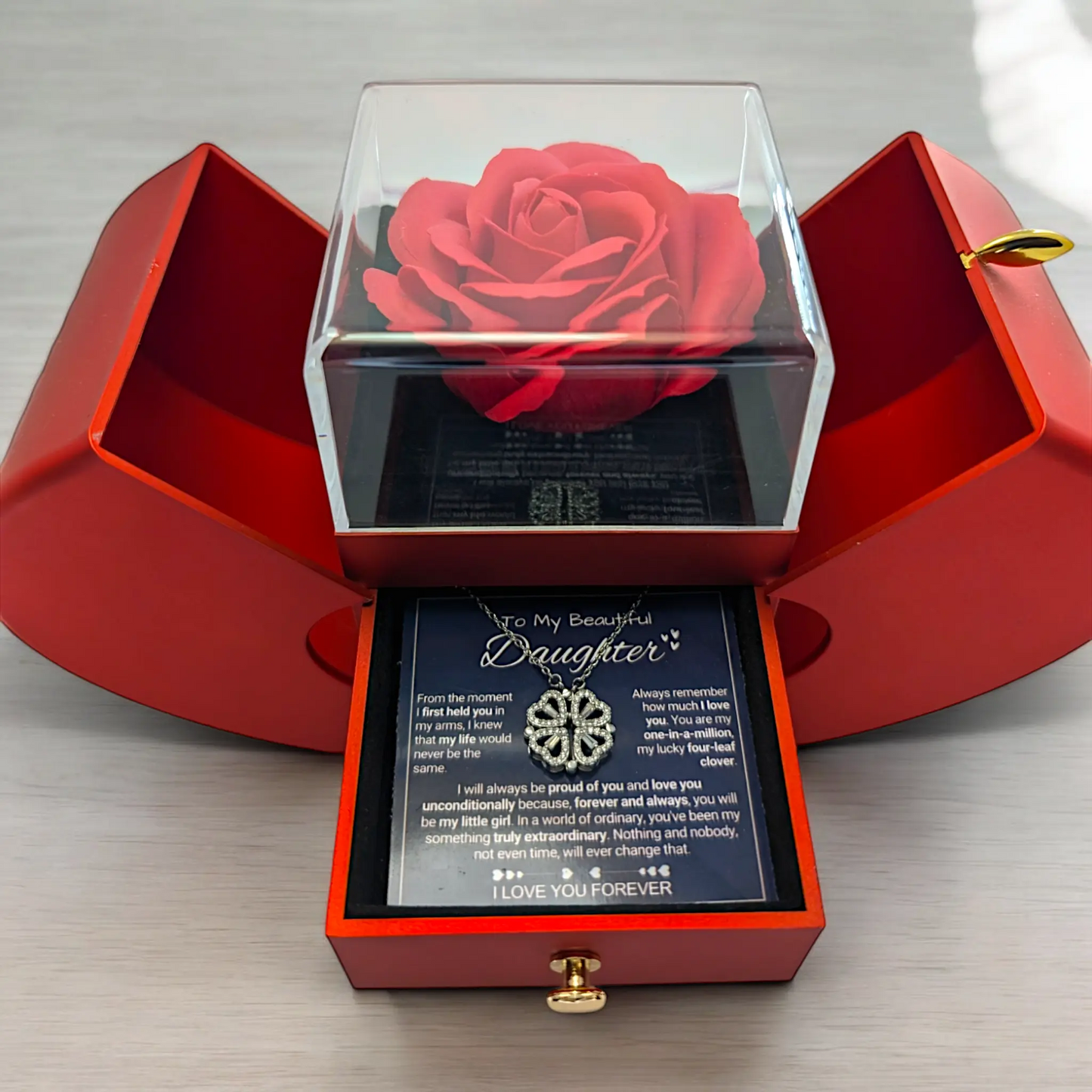 To My Daughter - Forever Rose 4 Leaf Clover
