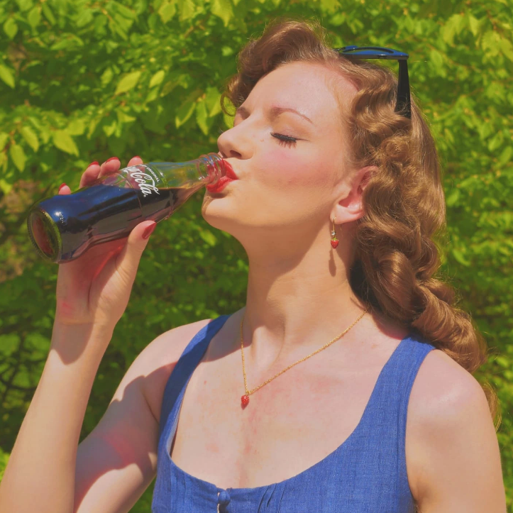 Giselle - Strawberry Enamel Necklace