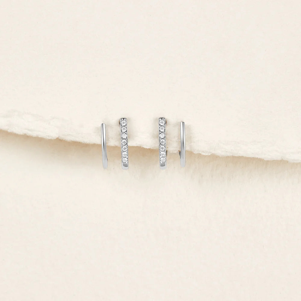Hannah - Silver & Crystal Claw Earrings