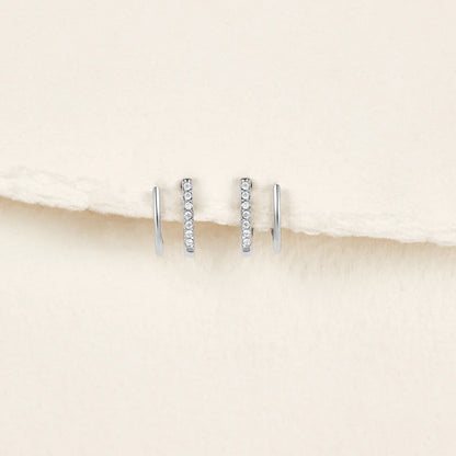 Hannah - Silver & Crystal Claw Earrings