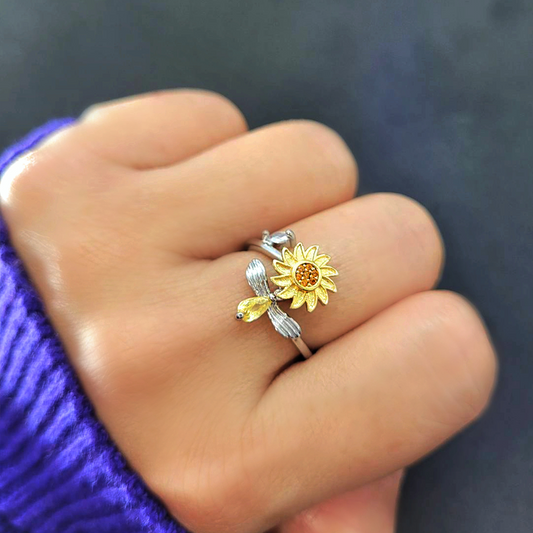 Cassidy - Sunflower Serenity Anxiety Ring
