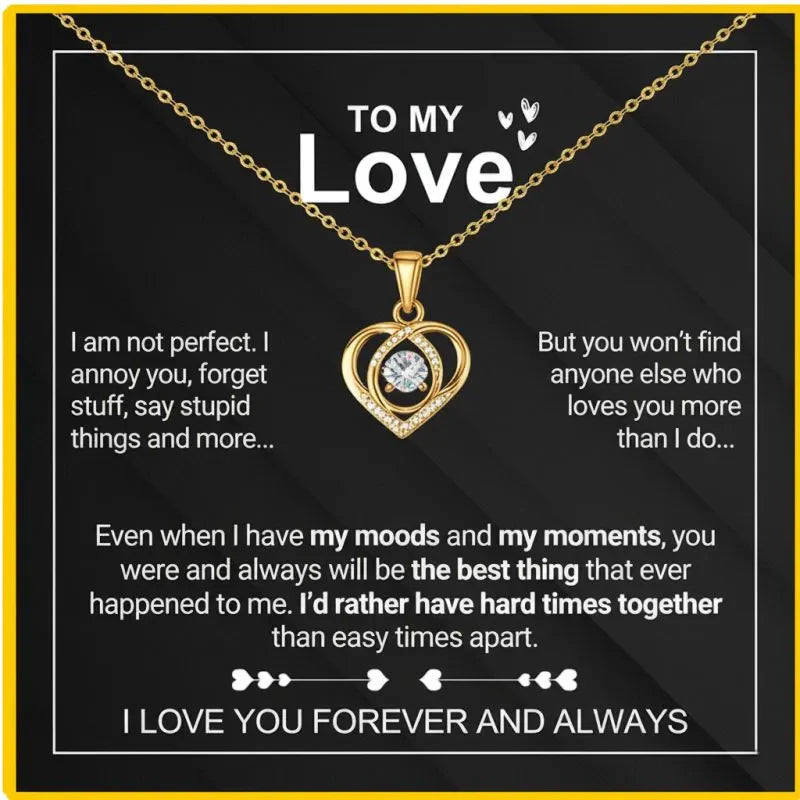To My Wife - Forever & Always Heart Necklace