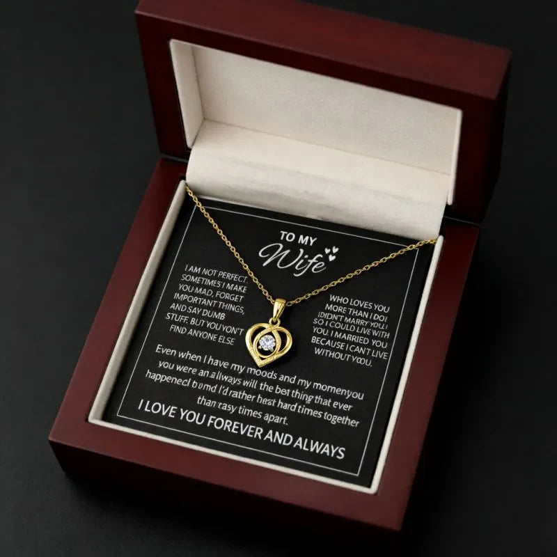 To My Wife - Forever & Always Heart Necklace