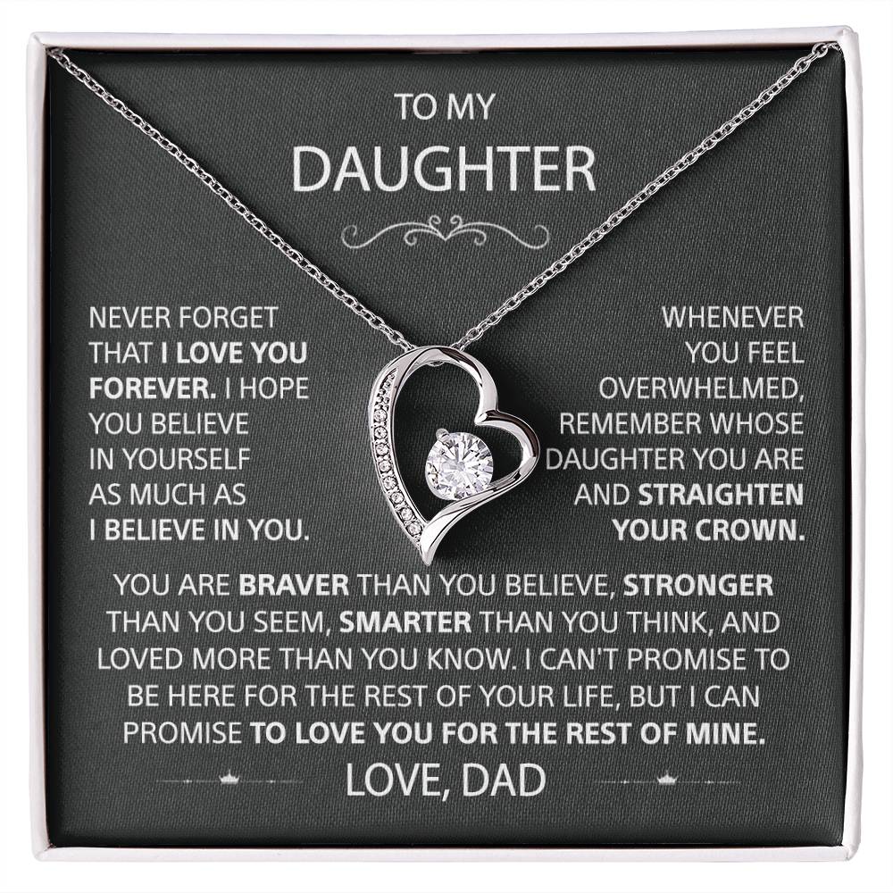 To My Daughter – Eternal Love Heart Necklace