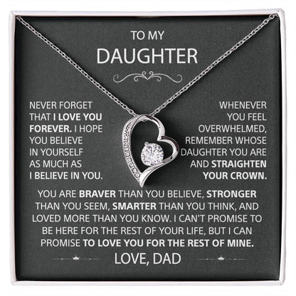 To My Daughter – Eternal Love Heart Necklace