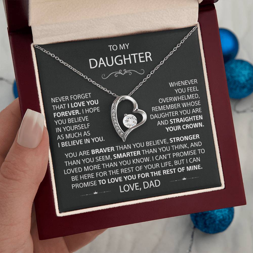 To My Daughter – Eternal Love Heart Necklace