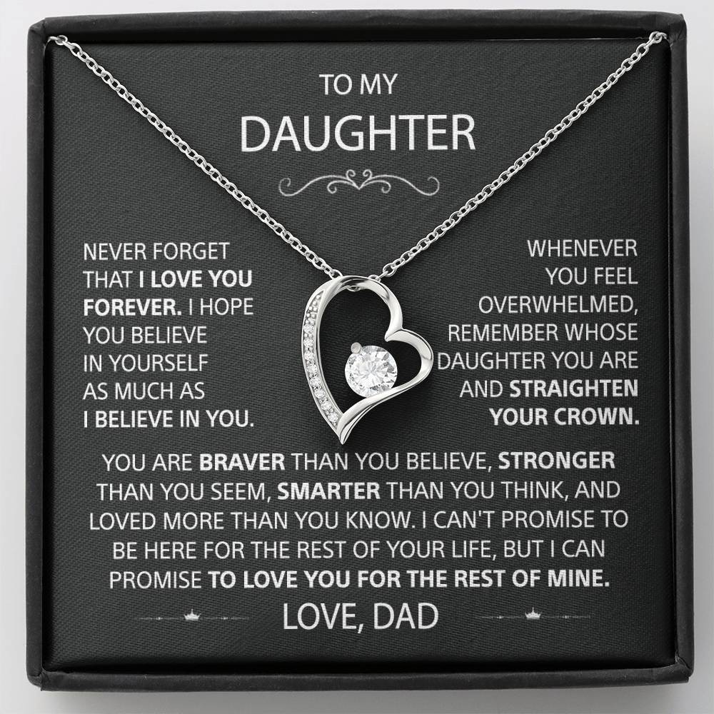 To My Daughter – Eternal Love Heart Necklace