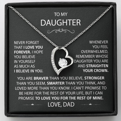 To My Daughter – Eternal Love Heart Necklace