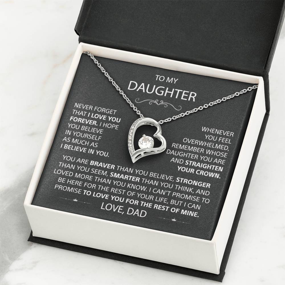 To My Daughter – Eternal Love Heart Necklace