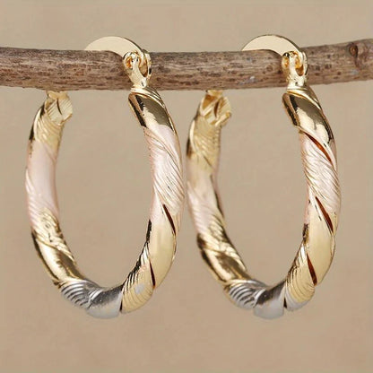 Evelyn - Triple Contrast Wrap Hoop Earrings