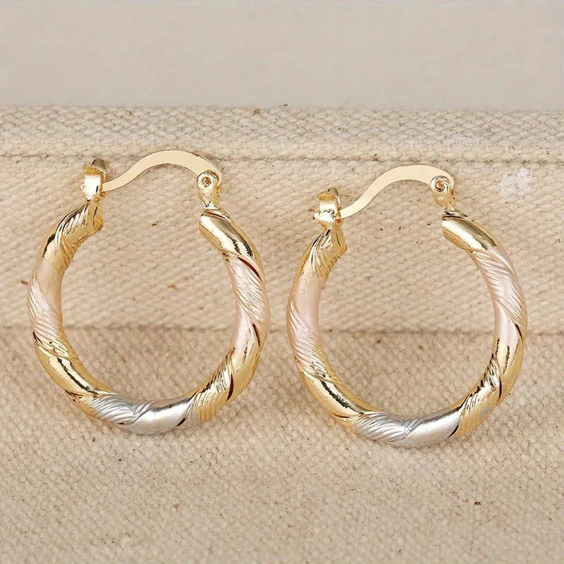 Evelyn - Triple Contrast Wrap Hoop Earrings