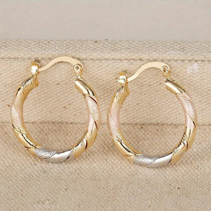 Evelyn - Triple Contrast Wrap Hoop Earrings