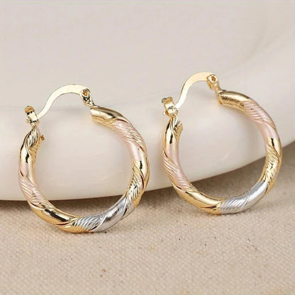 Evelyn - Triple Contrast Wrap Hoop Earrings