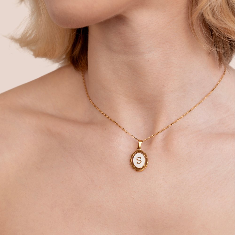 Trinity - Vintage Gold Letter Necklace