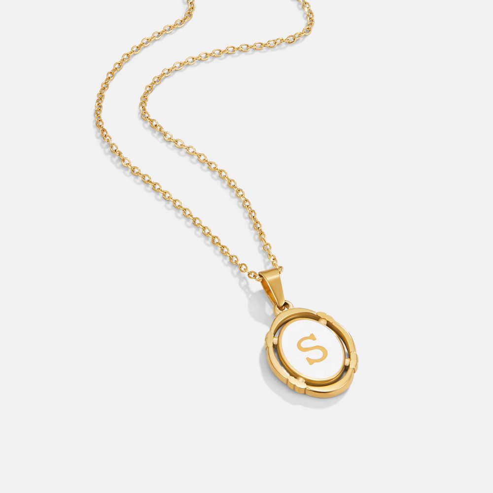 Trinity - Vintage Gold Letter Necklace